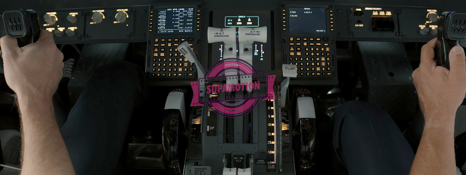 Commercial aircraft pilots adjusting radio channel parameters during the flight