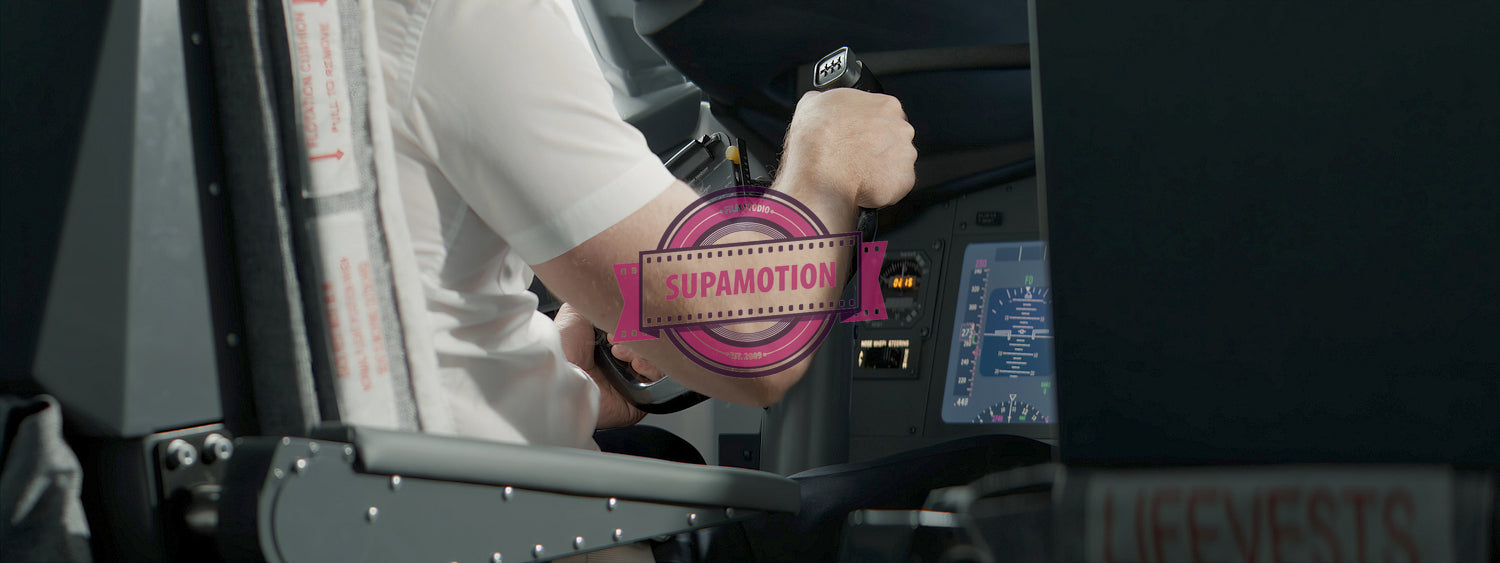 Commercial aircraft pilots controlling the plane during flight at high altitude